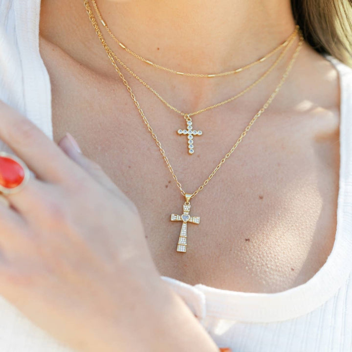 Splendid Iris - SALE - Lovely Cross Pendant Necklace: Gold