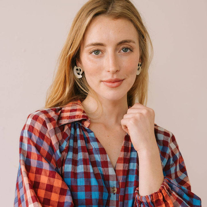 Sunshine Tienda - Cabernet Gingham Pippa Dress: S