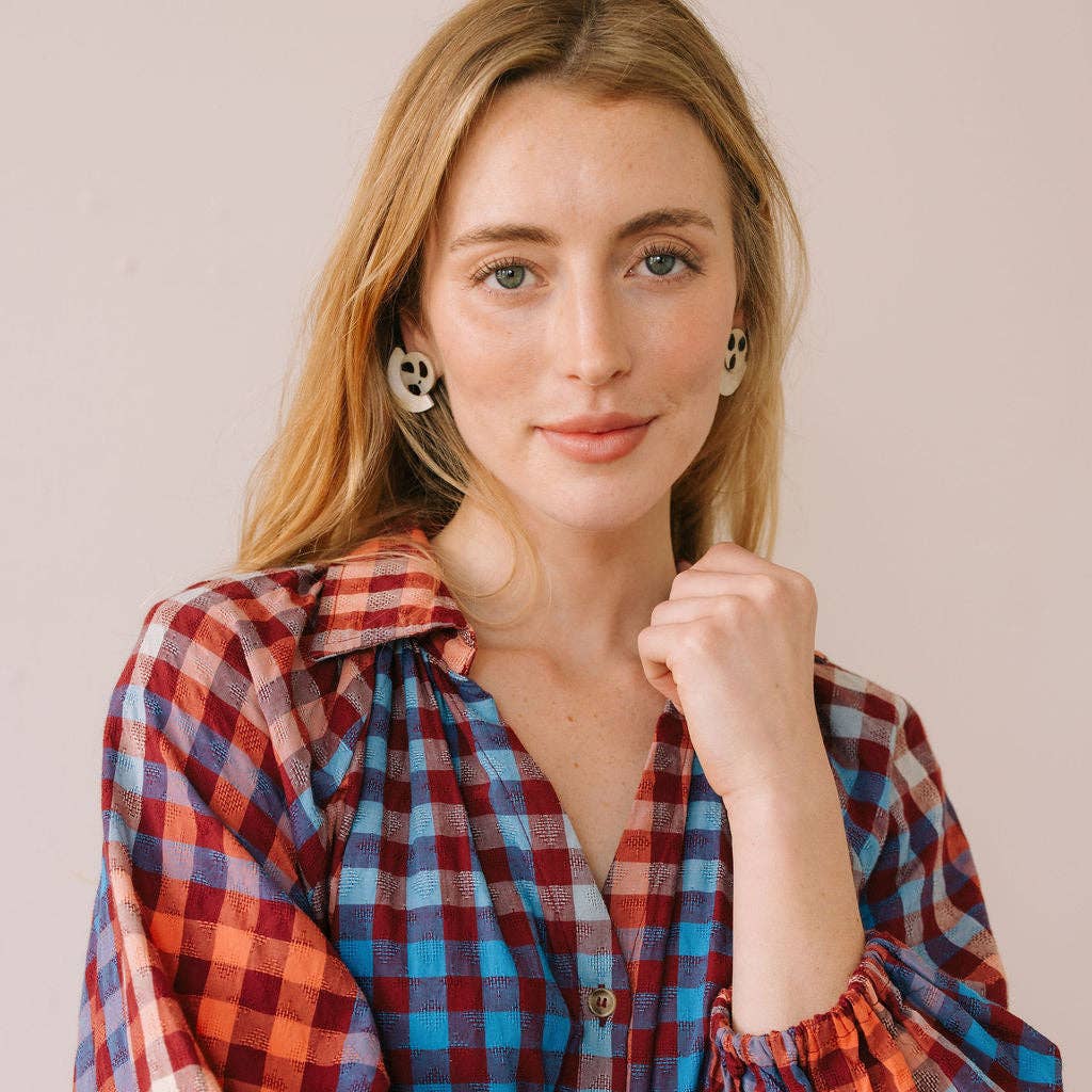 Sunshine Tienda - Cabernet Gingham Pippa Dress: L