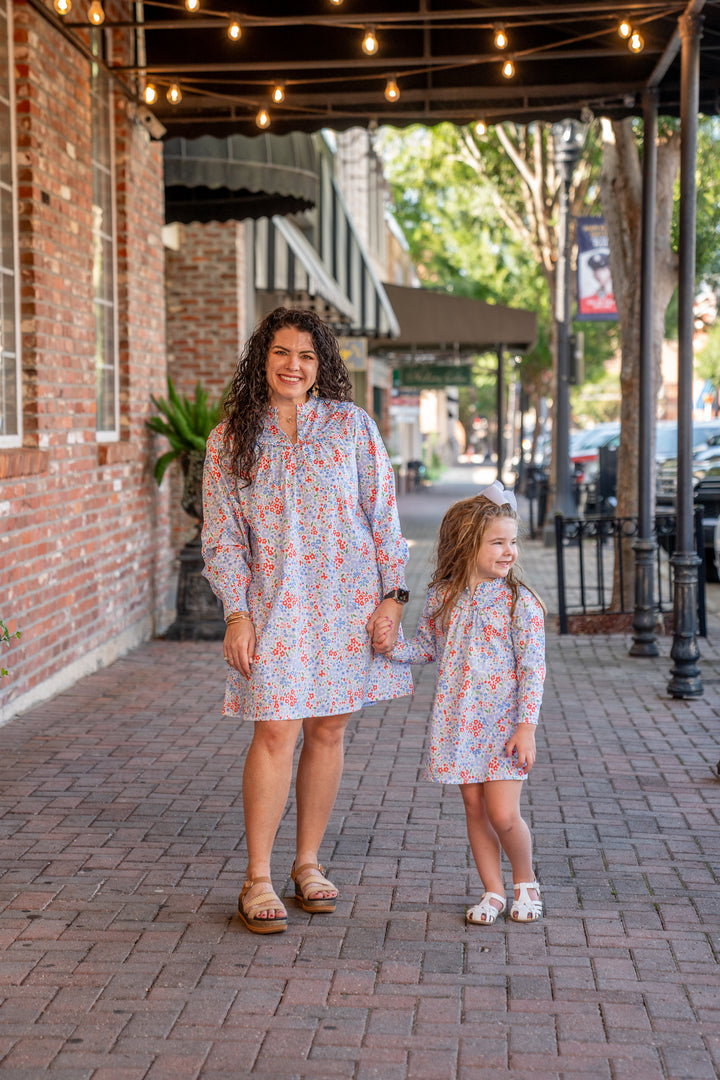 Ann Pepper Blue Red Floral Dress