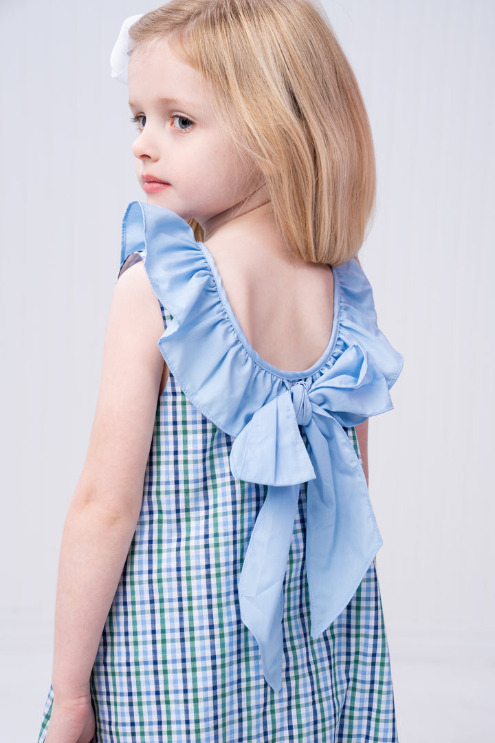 Ally Kole Green & Blue Check Dress