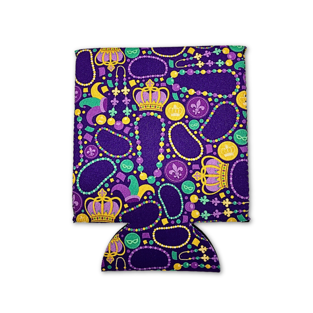 Plush Appeal LLC - Mardi Gras Beads and Crowns Coozie (Each)