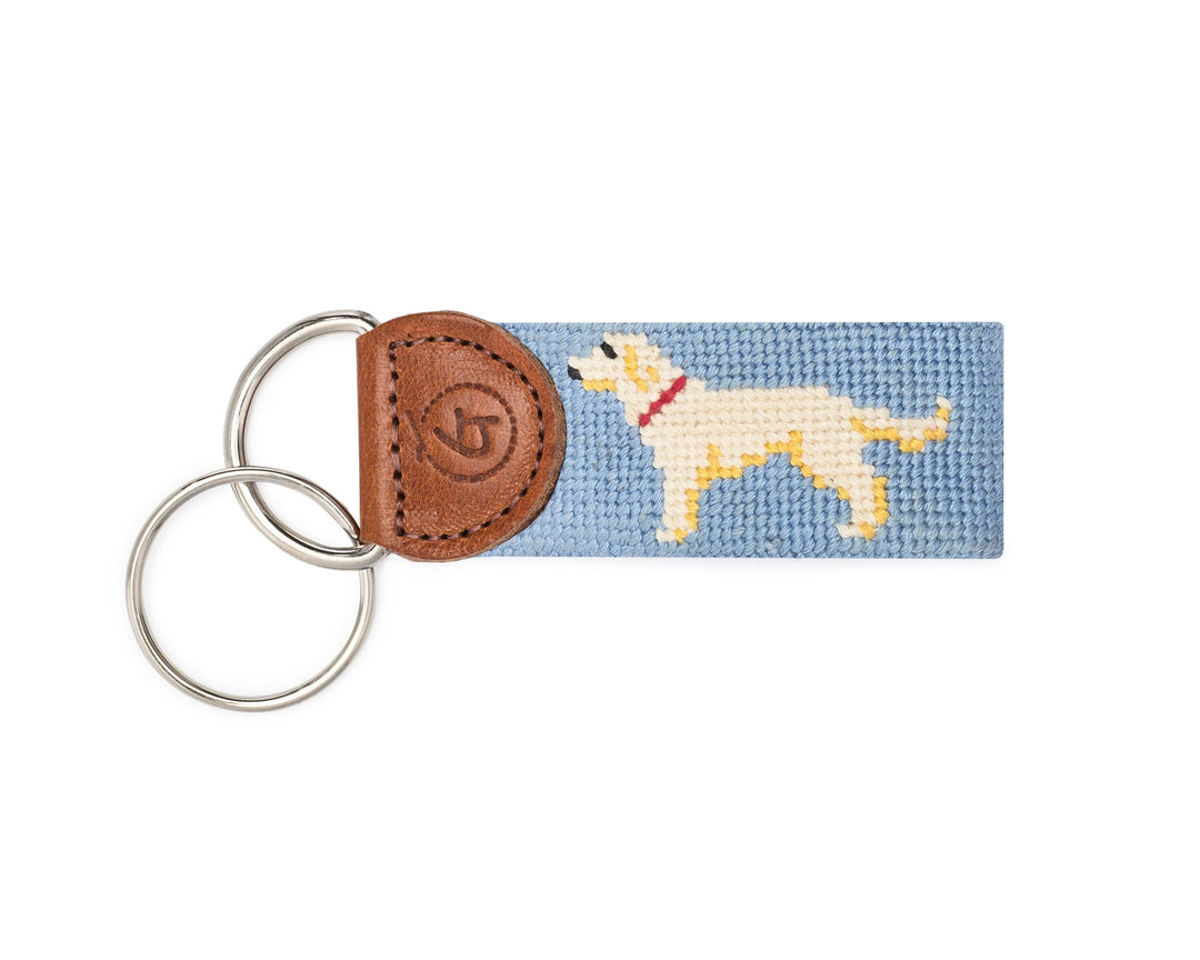 Good Threads - Yellow Lab Needlepoint Keychain: Navy