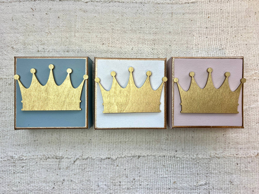 Michelle Allen Designs - 4x4 Heart, Crown, & Butterfly Canvas: Pink / Crown