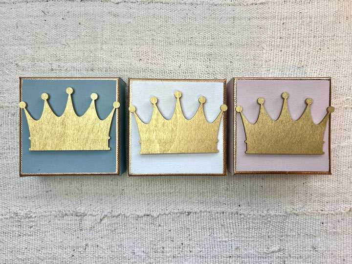 Michelle Allen Designs - 4x4 Heart, Crown, & Butterfly Canvas: Pink / Crown