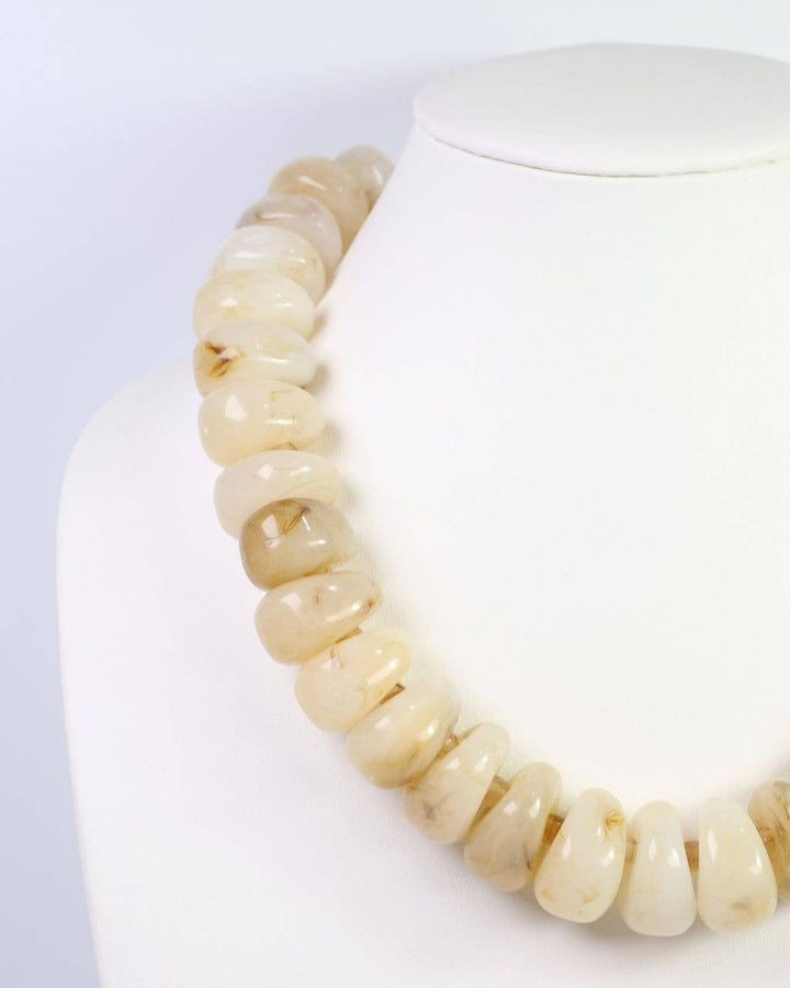 Caroline Hill - Mankato Chunky Marble Beaded Necklace Natural: Default
