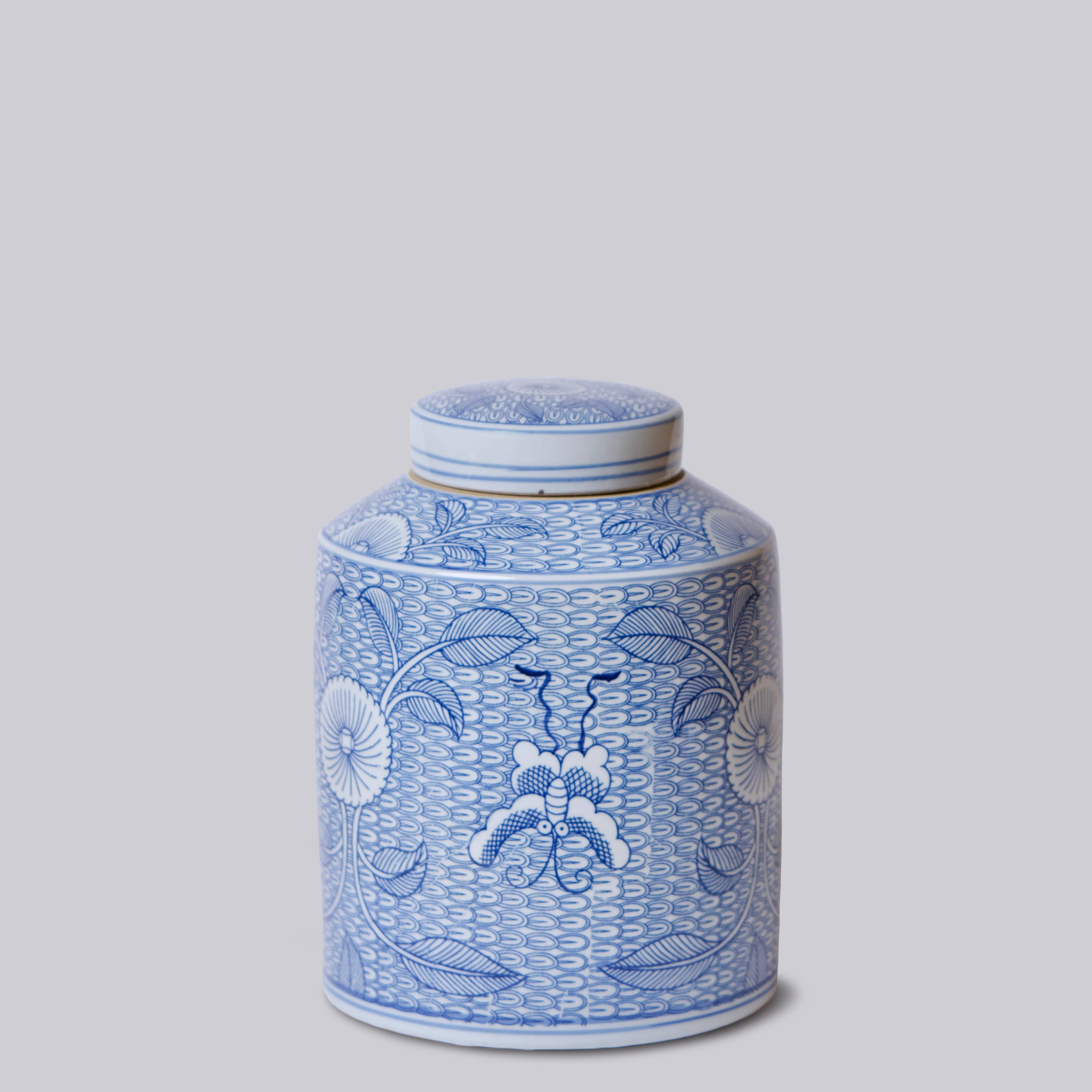 Cobalt Guild Deco Peony Porcelain Canister - Thumbnail 4