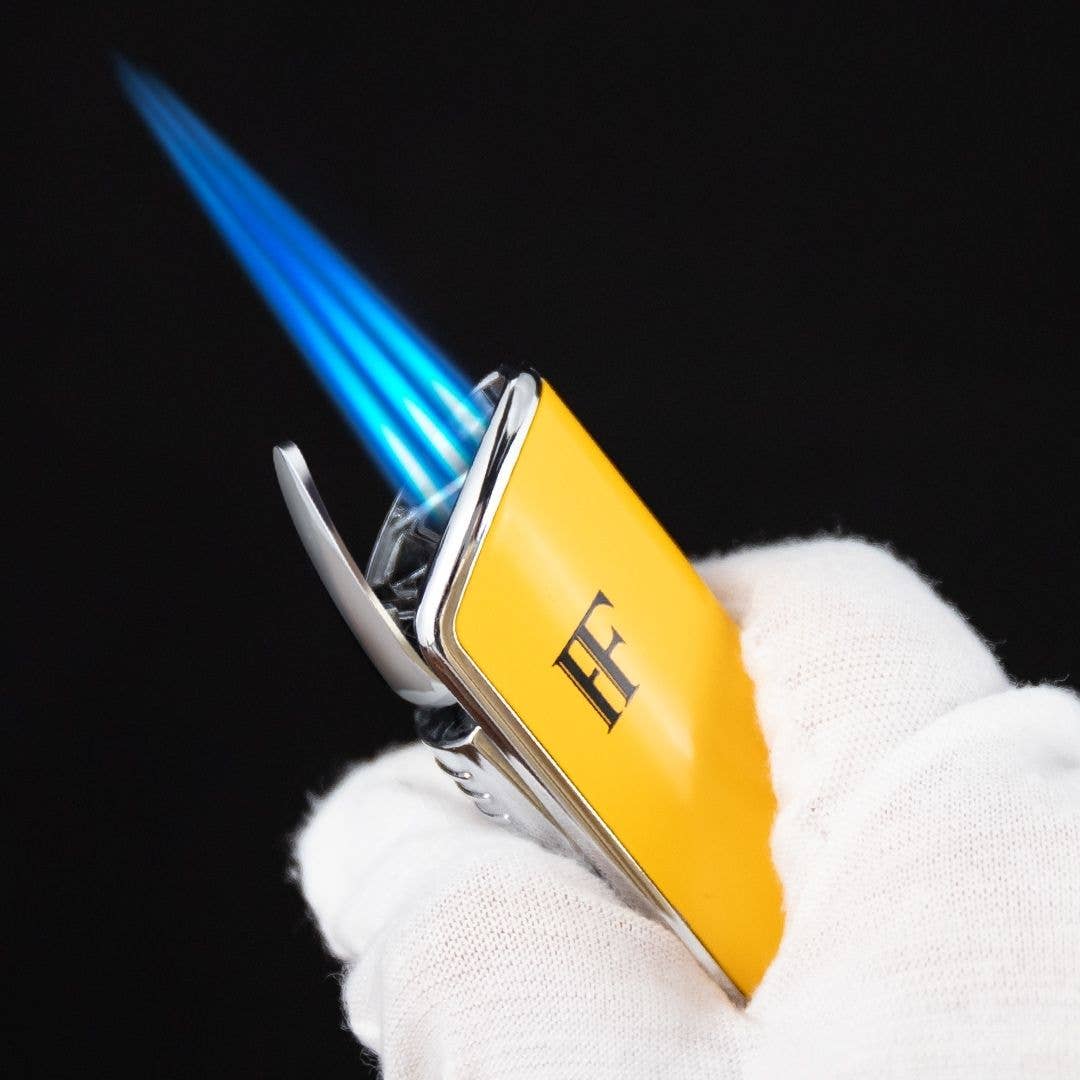 Fluid And Fire - Astra Triple Lighter Torch – Windproof Precision Ignition Tool: Black