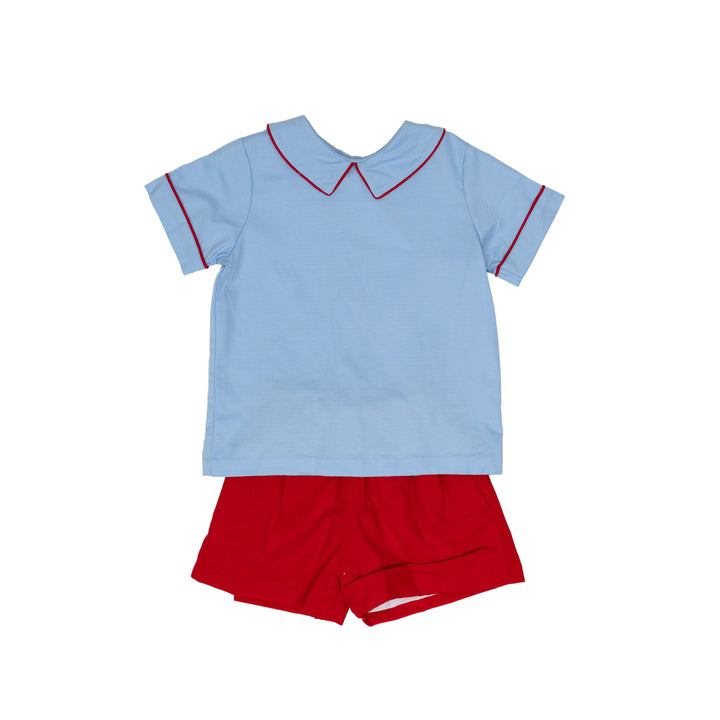 John Blue & Red Short Set