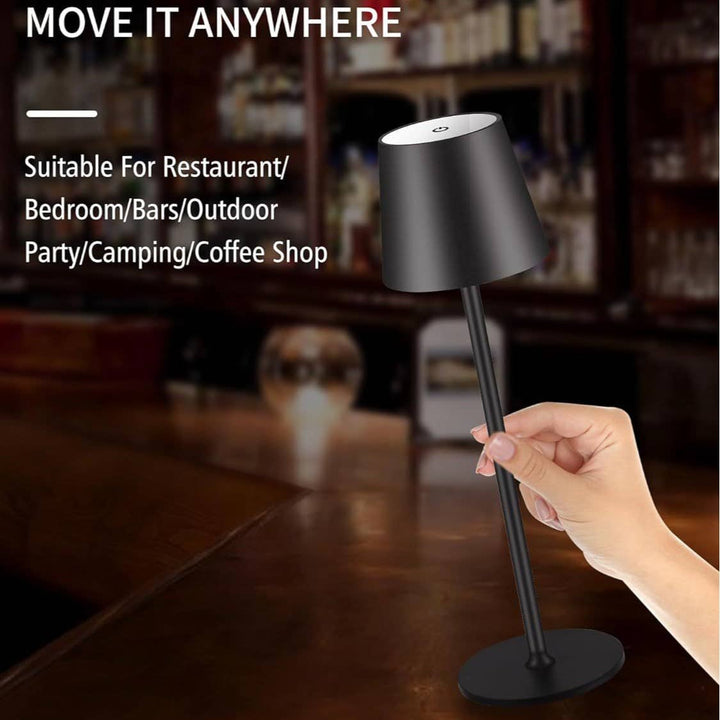 LAX Gadgets - Sleek Cordless Table Lamp- Adjustable Lighting for Any Space: White