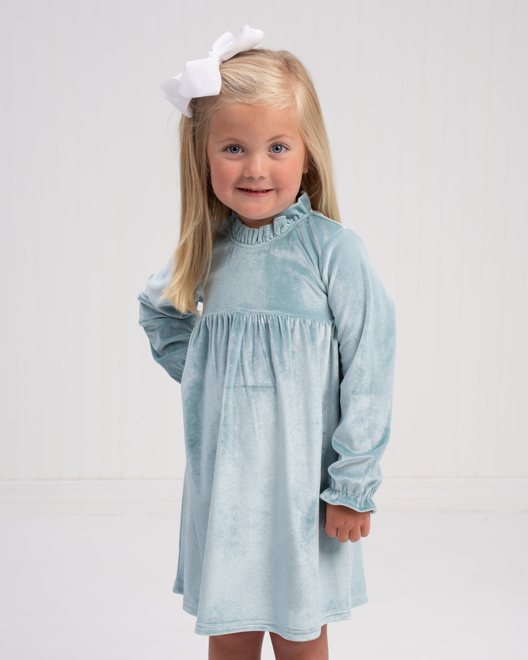 Kaitlin Ice Blue Velvet Bubble