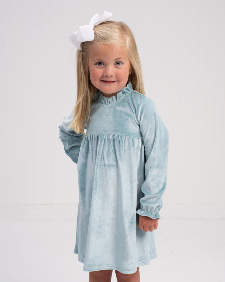 Kaitlin Ice Blue Velvet Bubble