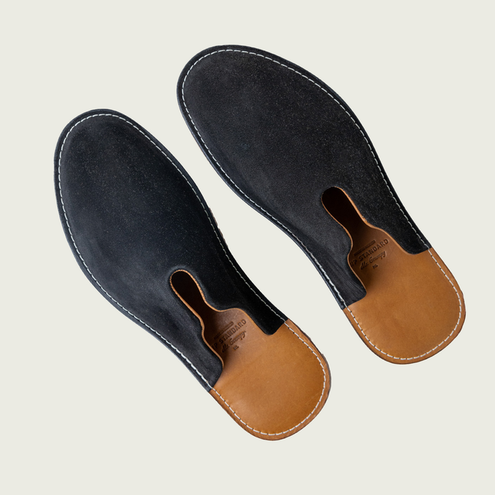 WP Standard - Mr. Grumpy Leather Slippers: Tan / Men's Extra Large
