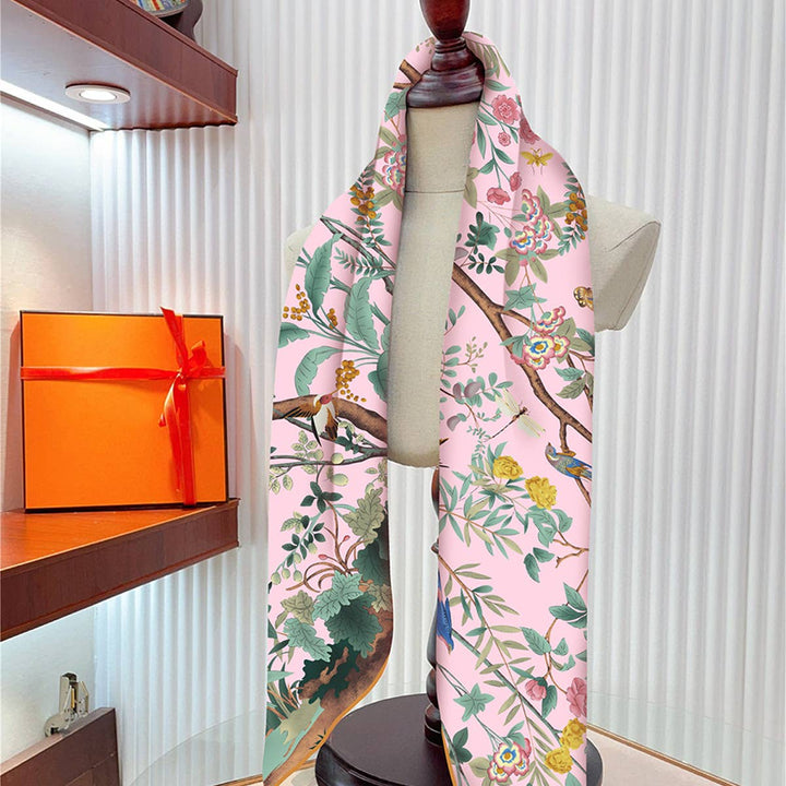 ACCITY - Jungle Birds Twill Silk Travel Sun Scarf_CWASC04082: TYPE2 / (OS) 1