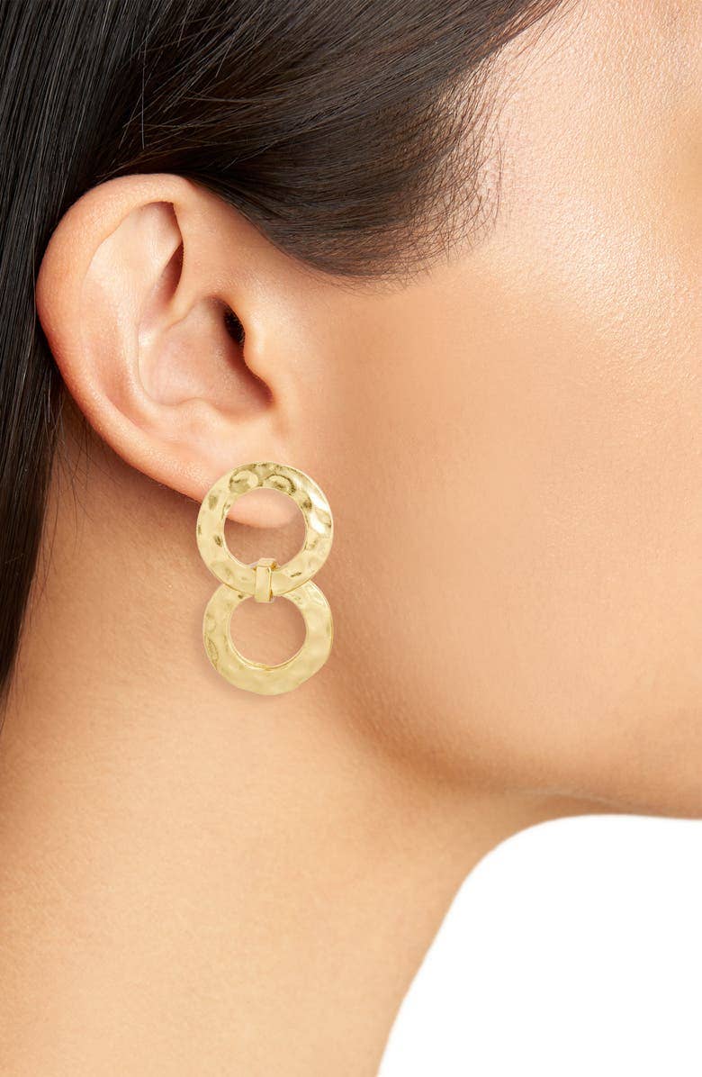 KARINE SULTAN - Double Circle Earrings - 24K Gold Plated