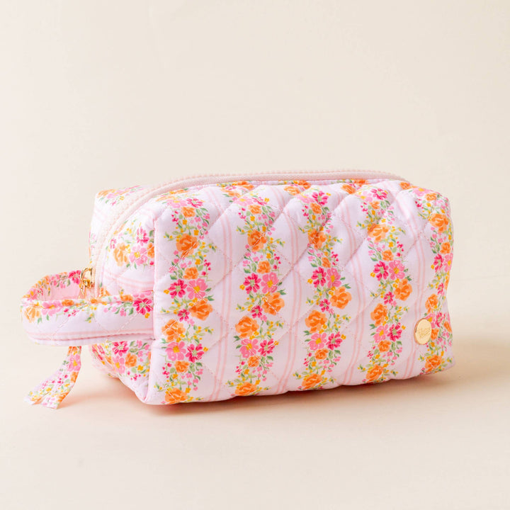 The Darling Effect - Essentials Quilted Cosmetic Pouch-Petal Parade Pink