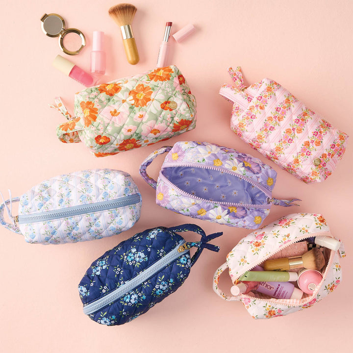 The Darling Effect - Essentials Quilted Cosmetic Pouch-Petal Parade Pink