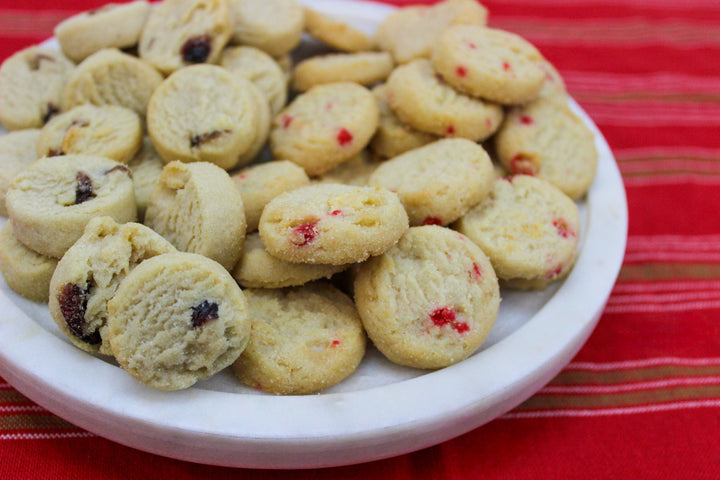 Too Good Gourmet - Christmas White Chocolate & Cranberry Shortbread Cookies: Cranberry Shortbread