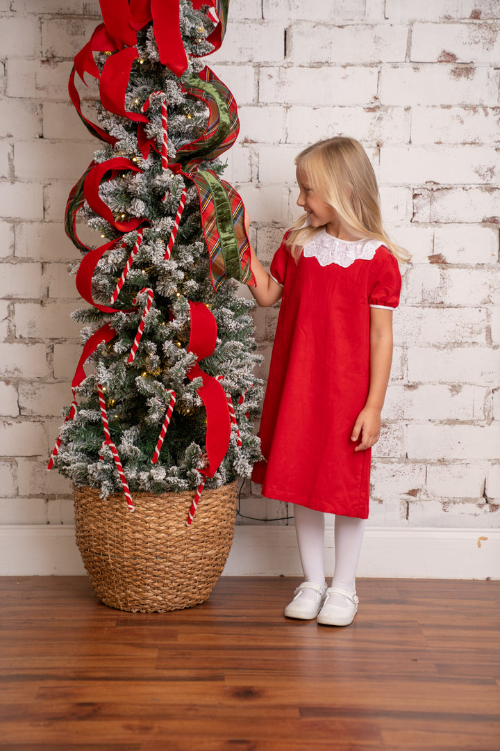 Melody Red Bow Cord Dress