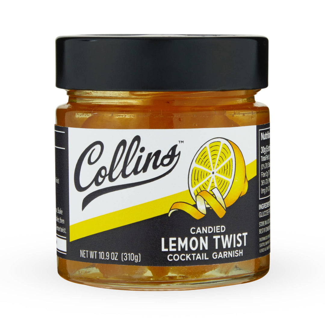Collins - Italian Candied Lemon Peel Twist Cocktail Garnish 10.9 oz
