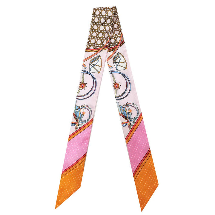 Fashion City - Multi-Colored Pattern Light Weight Twilly Scarf : PNK / ONE SIZE