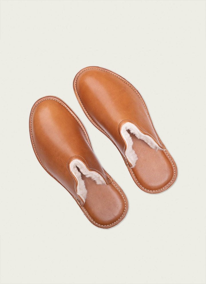 WP Standard - Mr. Grumpy Sheepskin Slippers: Tan / Men's Extra Large 12-13.5