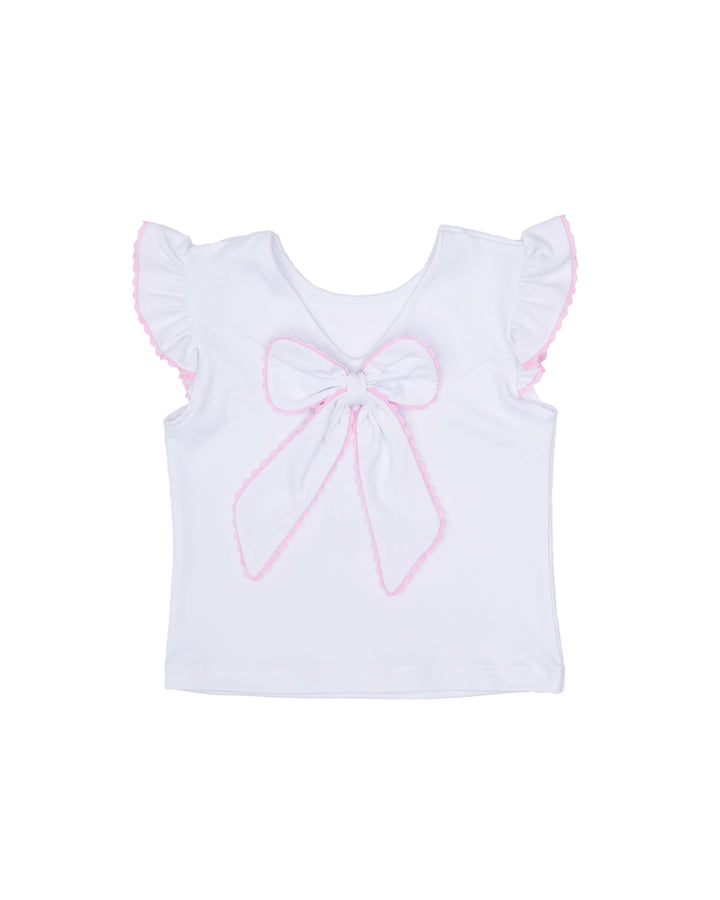 Beverly White W/ Pink Ric Rac Shirt