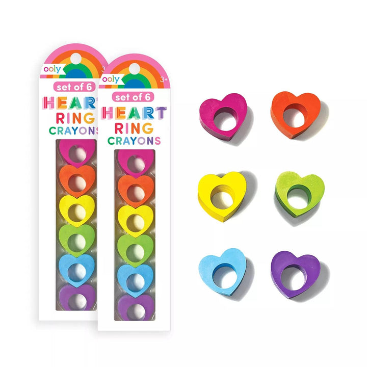 OOLY - Heart Ring Crayons - Set of 6