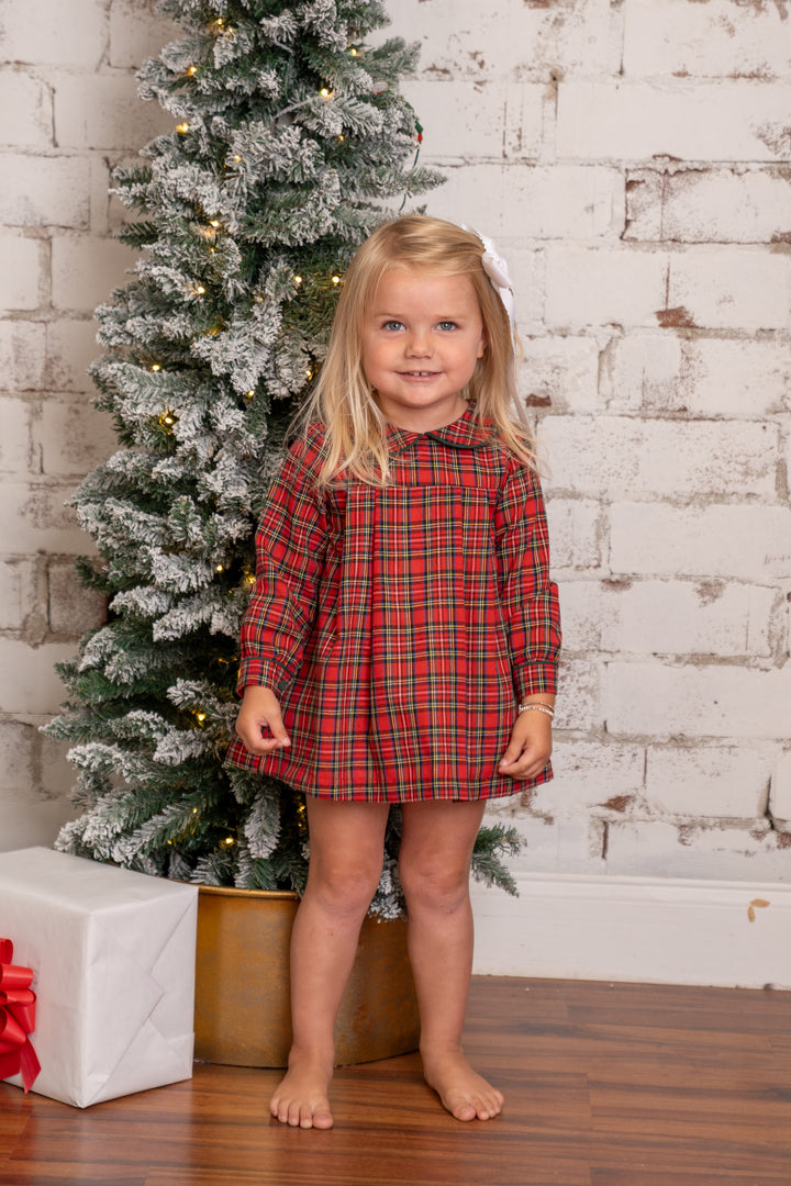 Ava Red Tartan Bloomer Set