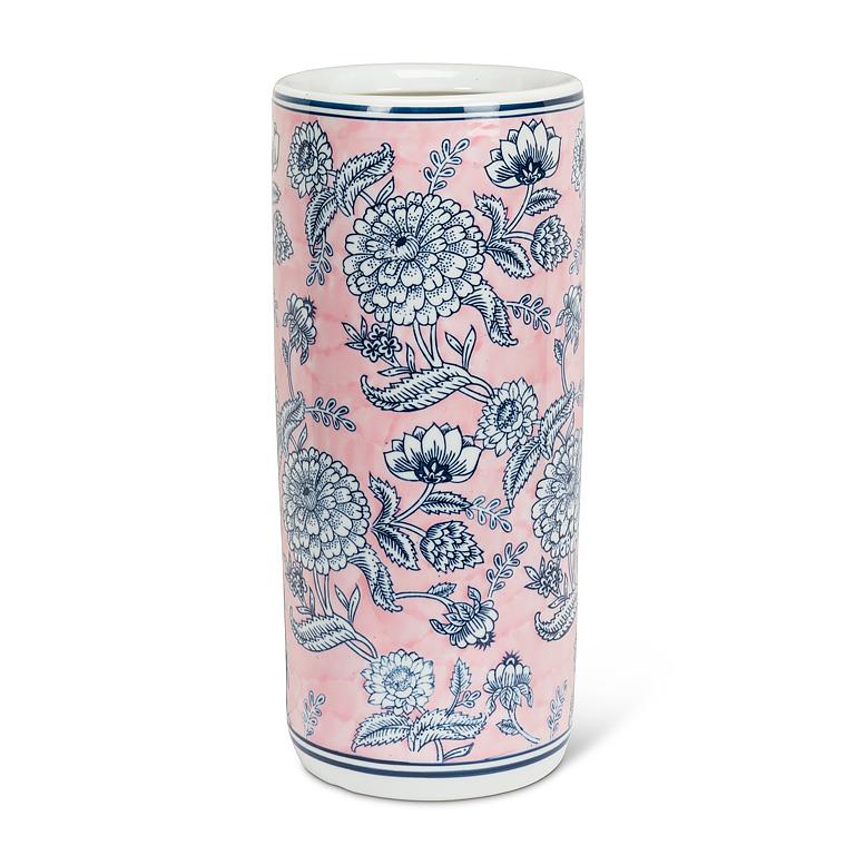 Floral Print Umbrella Stand-Pnk/Blu-18"H