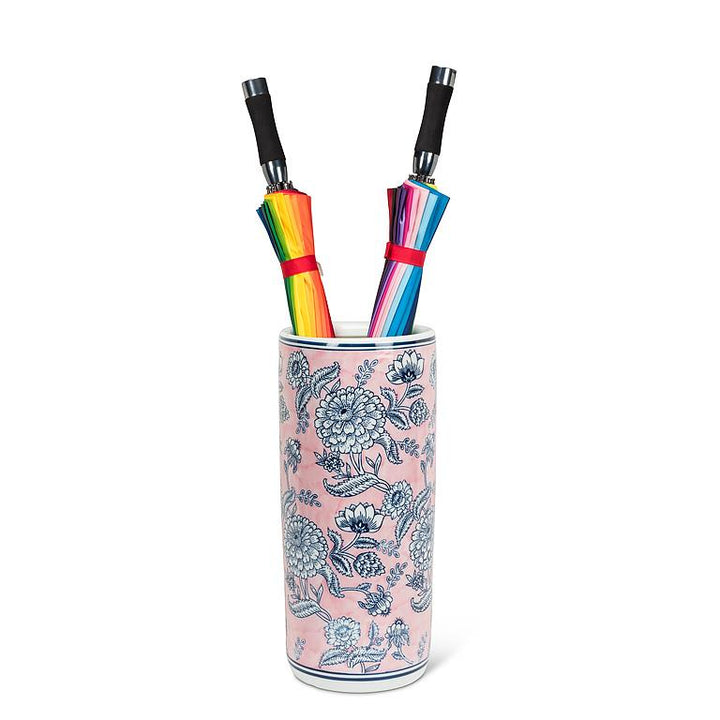 Floral Print Umbrella Stand-Pnk/Blu-18"H