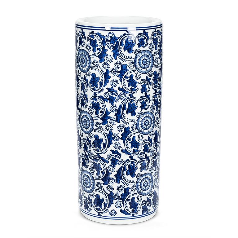 Blu/Wht Umbrella Stand-18"H