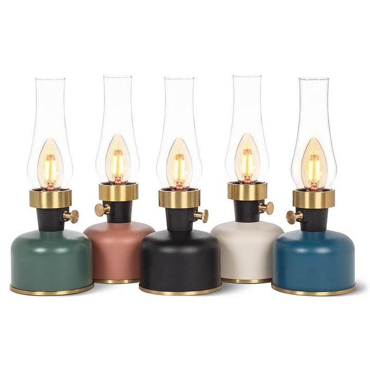Lantern LED Lamp w/Chimney-Green-10.5"H