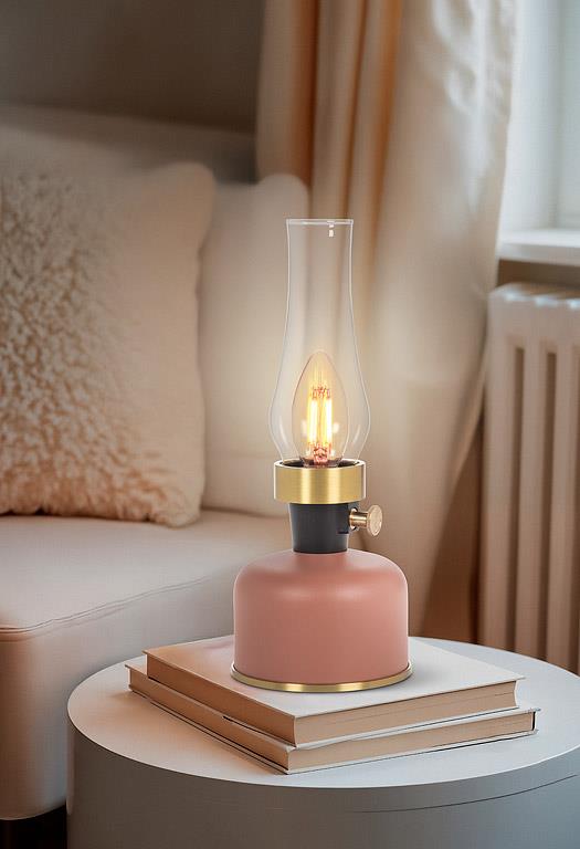 Lantern LED Lamp w/Chimney-Terra-10.5"H