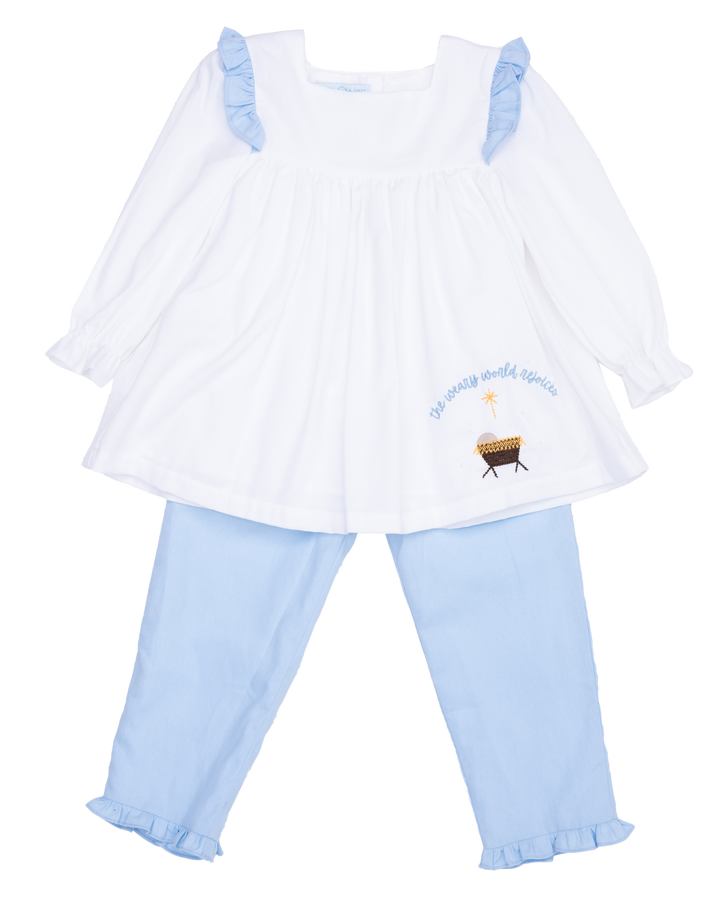 Patsy Nativity Blue LS Pant Set