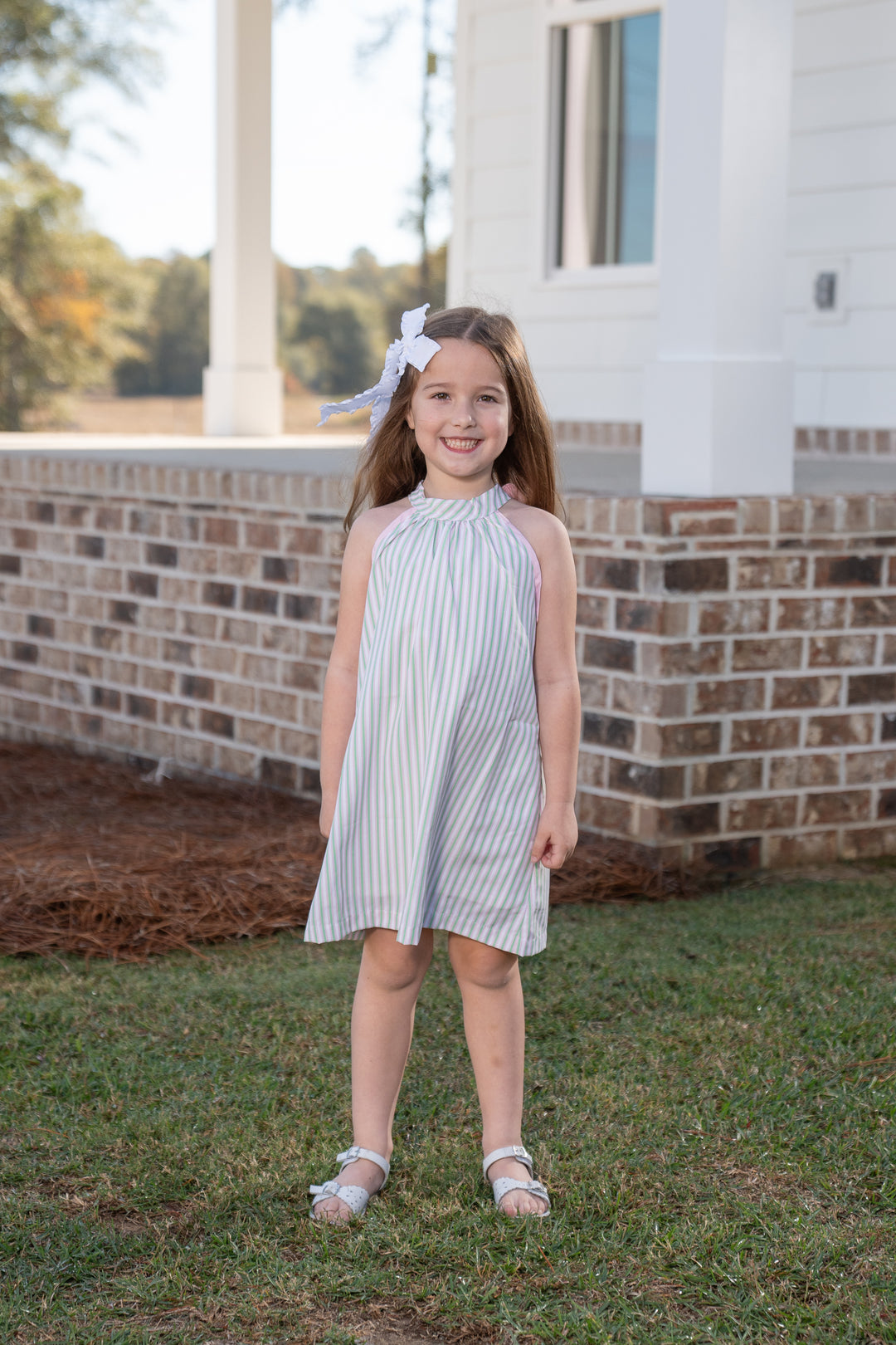 Jewel Pink/Green Stripe Dress 8 Jewel Pink/Green Stripe Dress 8