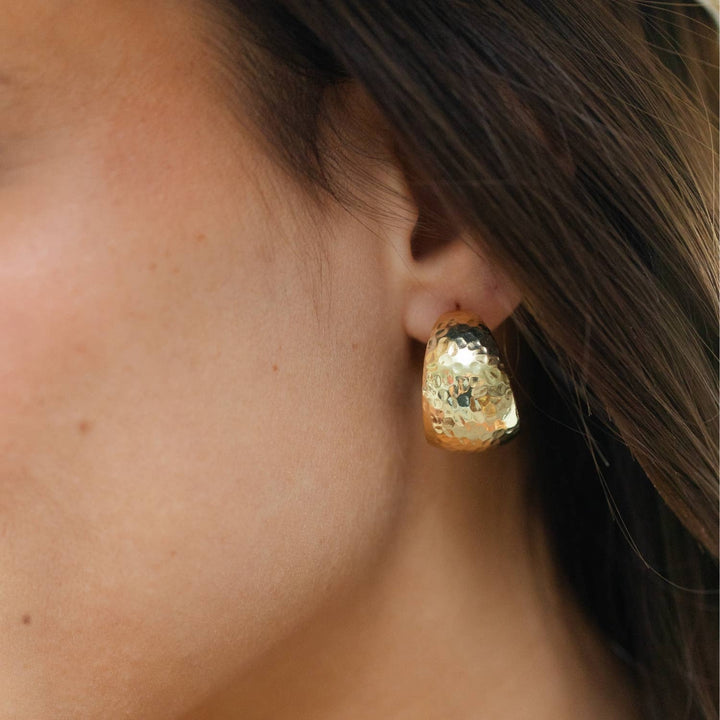 Splendid Iris - Textured Extra Wide Rounded Hoops