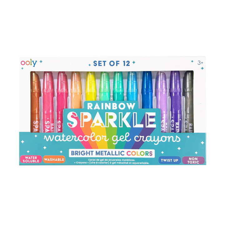 OOLY - Rainbow Sparkle Watercolor Gel Crayons - Set of 12