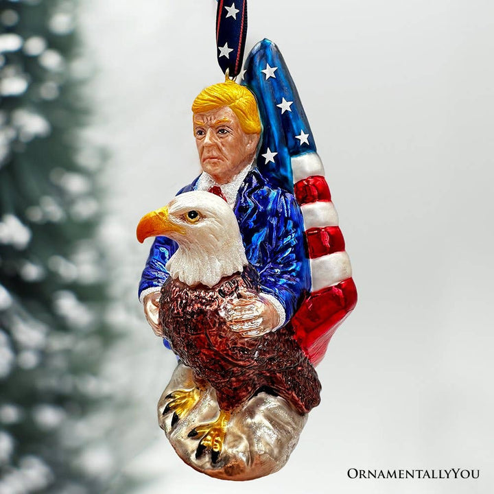 OrnamentallyYou - Exclusive Premium President Trump Glass Christmas Ornament