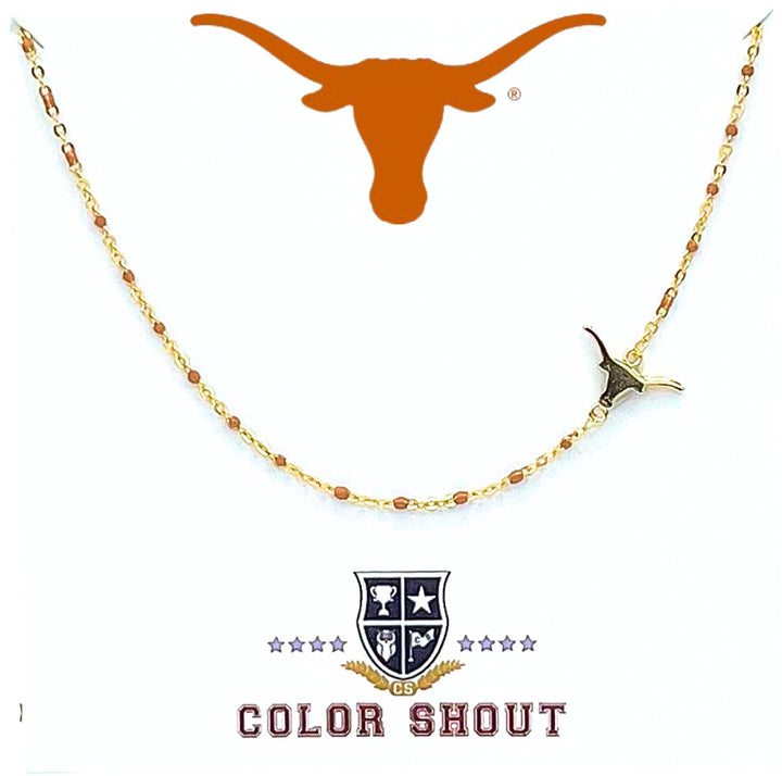 Color Shout - The College Logo Necklace: Side Set Logo on Enamel Bead Necklace: Georgia