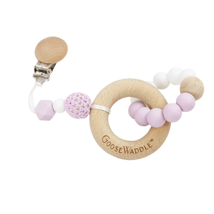GooseWaddle + Pello - Wooden and Silicone Teether - Lavender