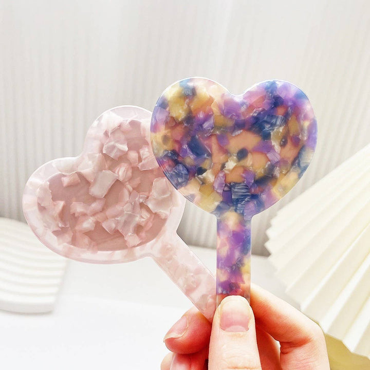 ACCITY - Retro Acetate Compact Mirror Geometric/Heart_CWMM6373: LIGHTCOFFEE / (OS) 1