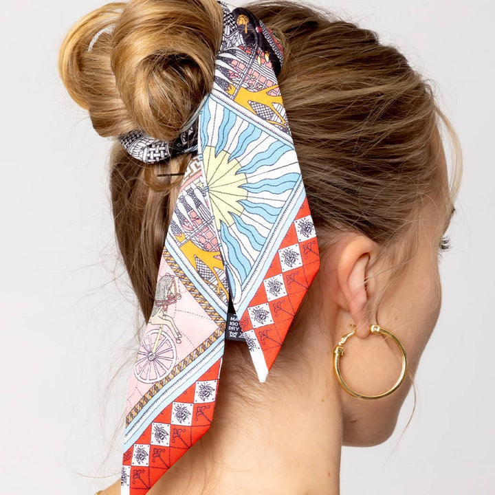 Fashion City - Colorful Geometric Pattern Light Weight Scarf: Red / ONE SIZE