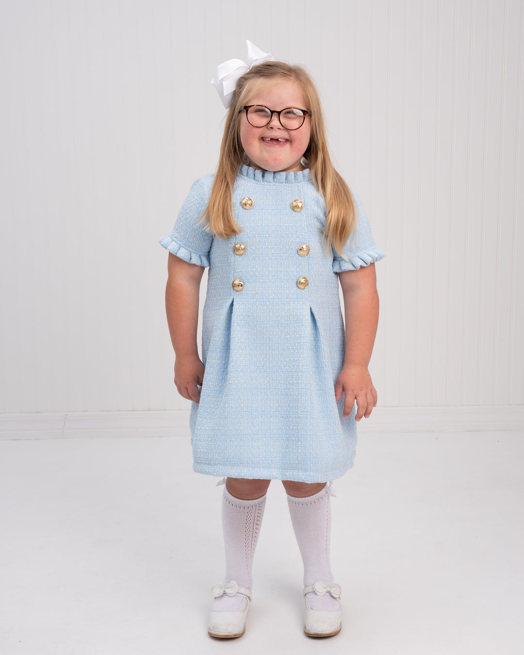 Emerson Ice Blue Tweed Dress