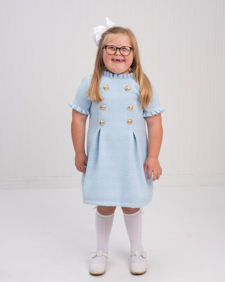 Emerson Ice Blue Tweed Dress
