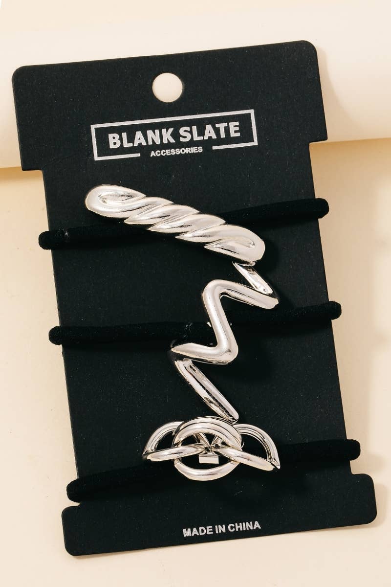 Anarchy Street - Mixed 3Pc Metallic Charms Hair Tie Set: G