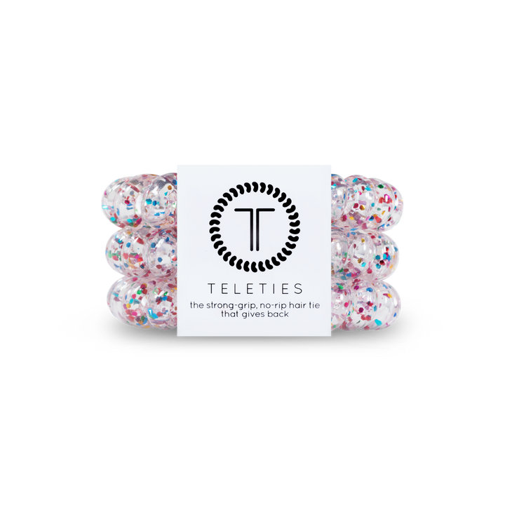 TELETIES - Spiral Hair Coils | Large | Party People Hair Ties