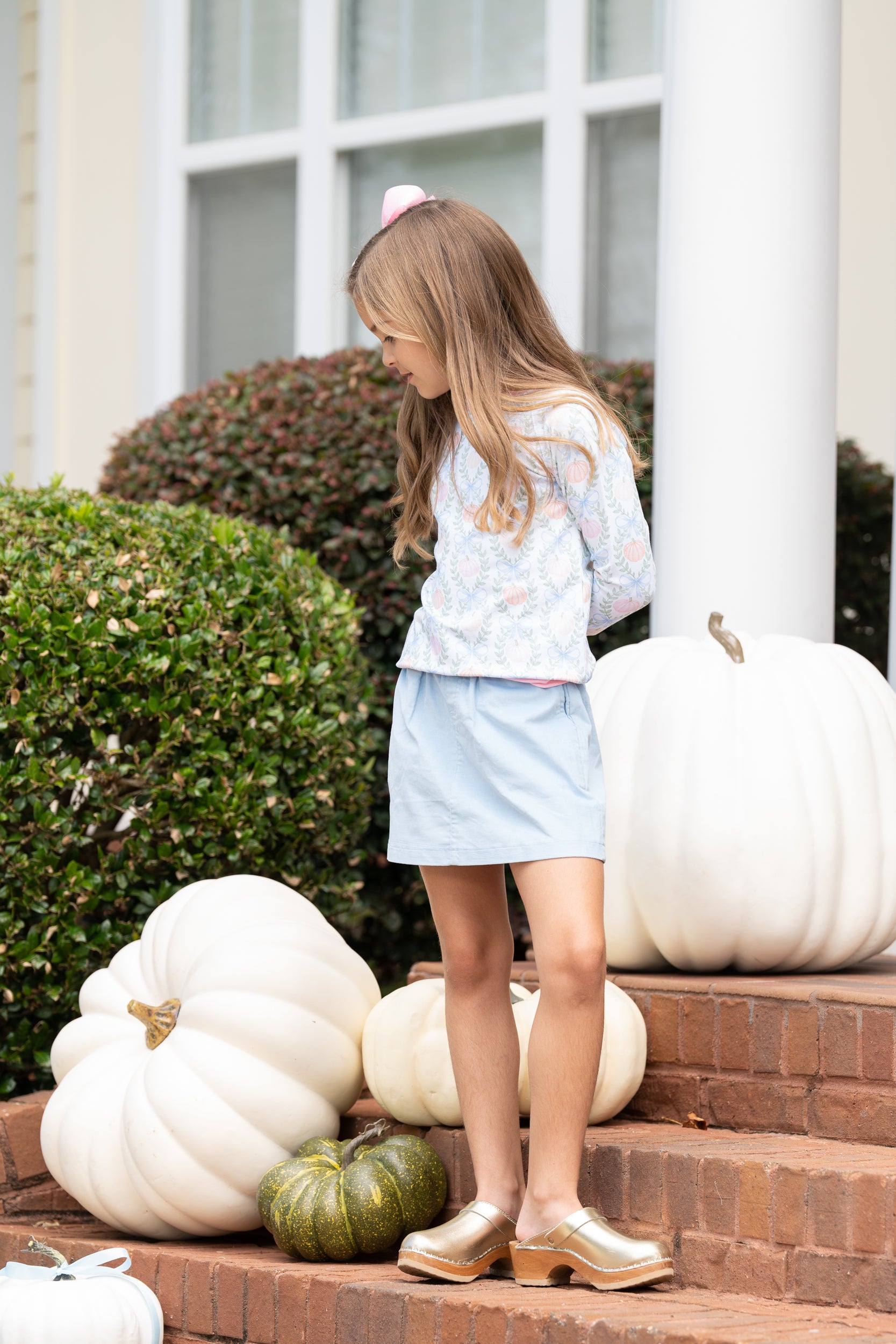 Leigh Light Blue Cord Skirt