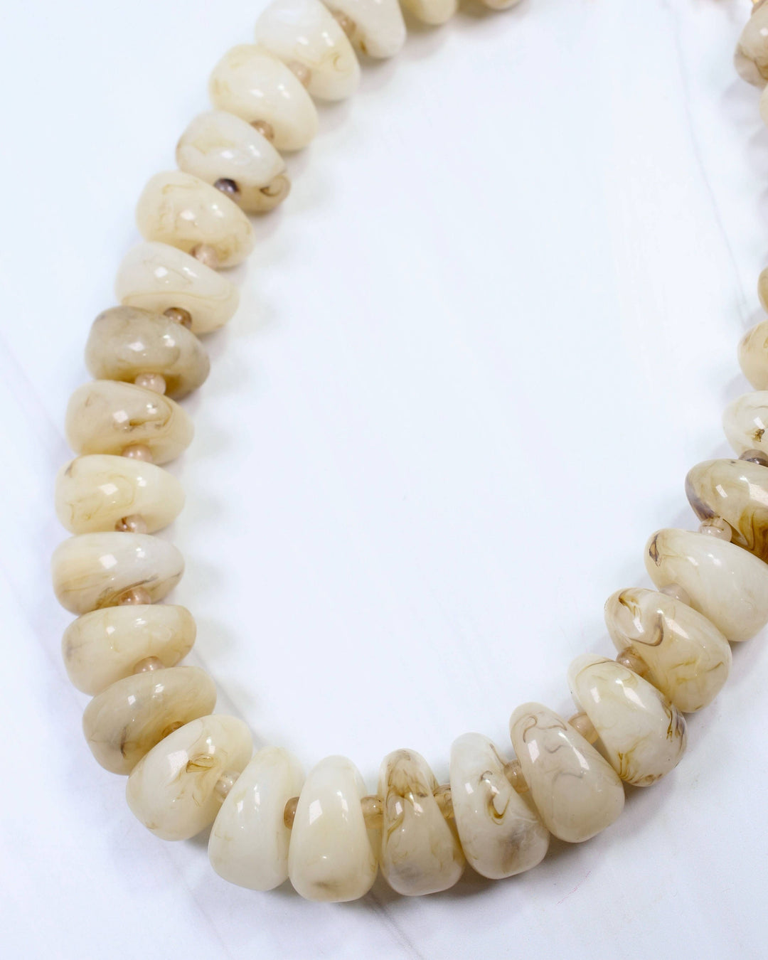 Caroline Hill - Mankato Chunky Marble Beaded Necklace Natural: Default