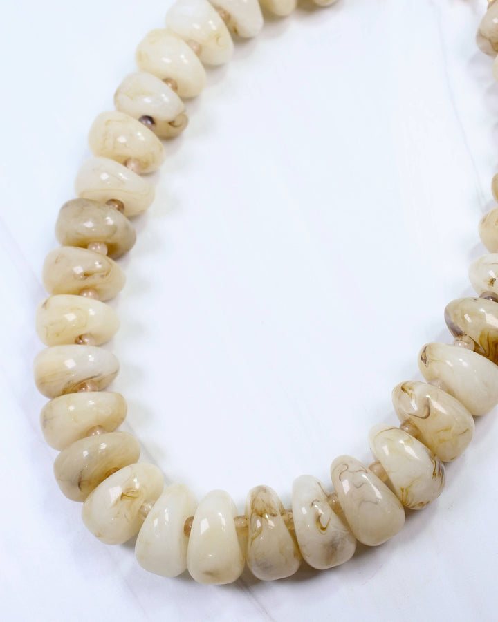 Caroline Hill - Mankato Chunky Marble Beaded Necklace Natural: Default